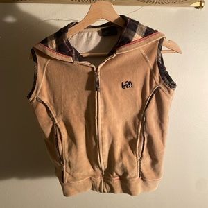Vintage tan soft velvet vest